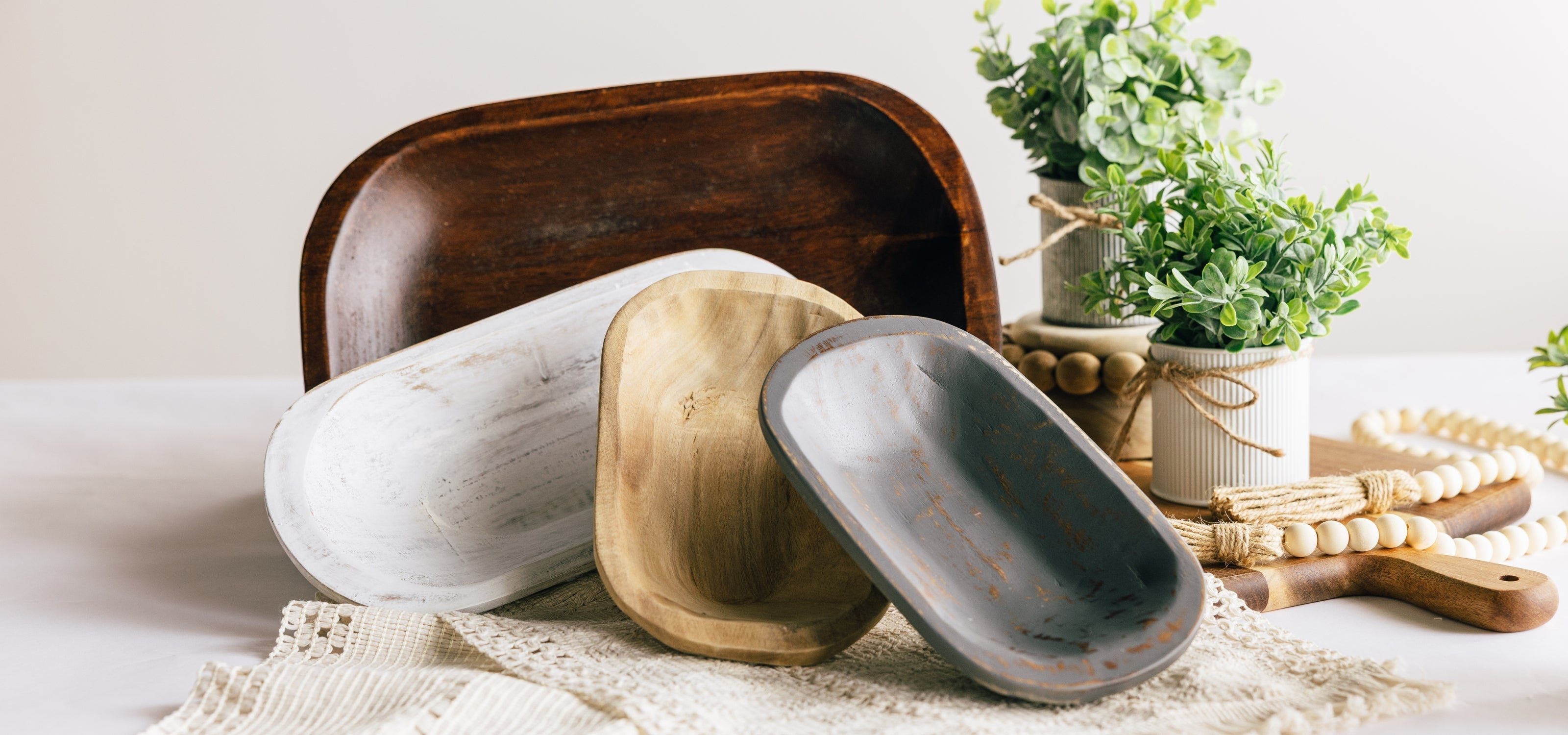 Acacia Wood Dough Bowls