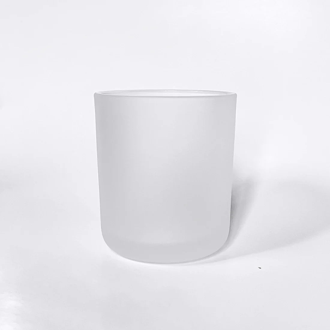 12oz Frosted White Candle Glass