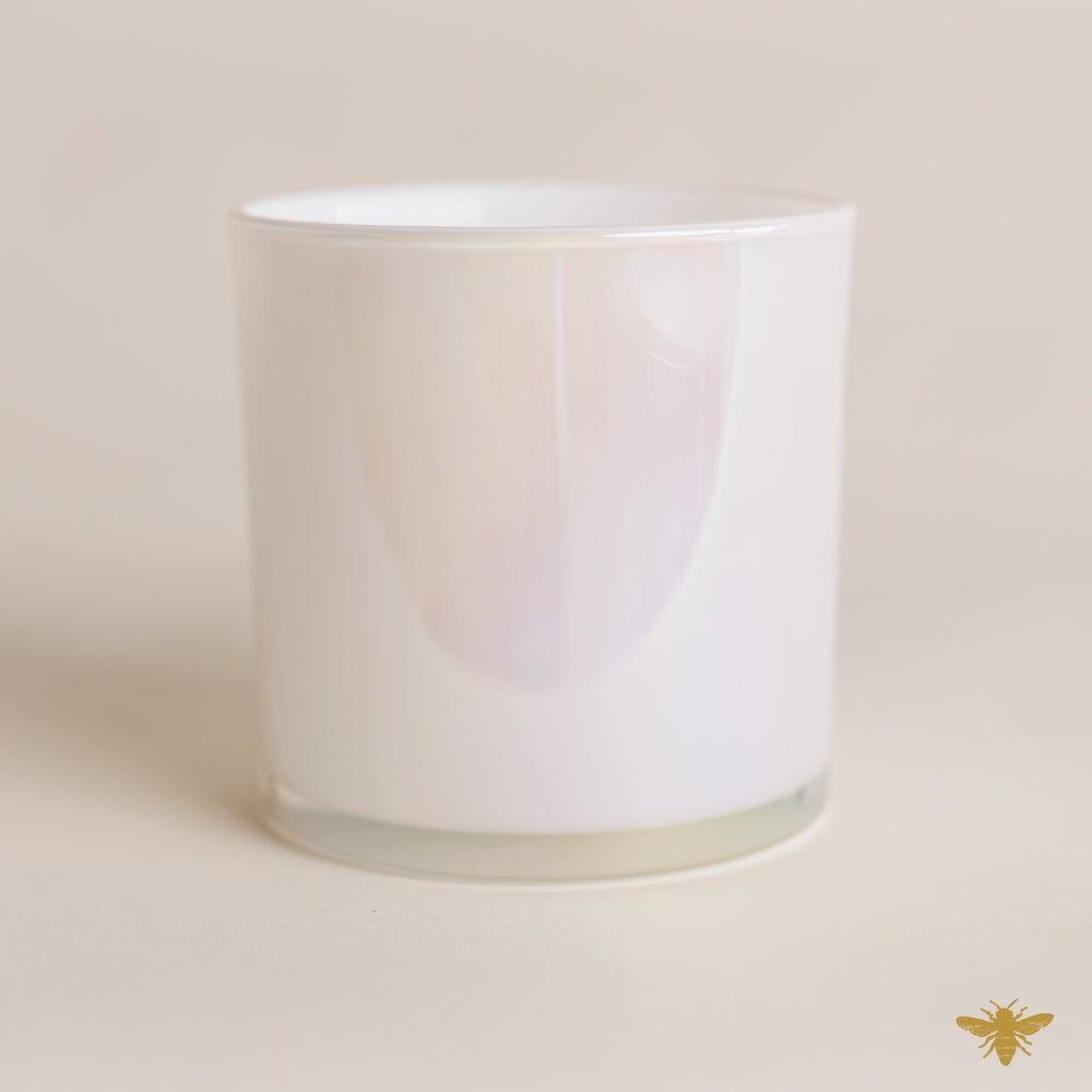 54oz Iridescent White Candle Glass