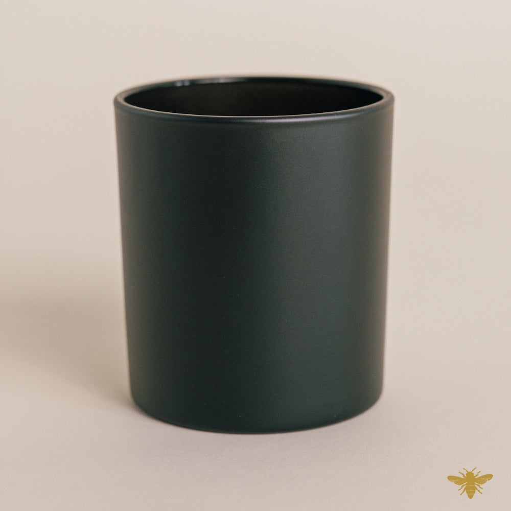 8oz Matte Black Candle Glass
