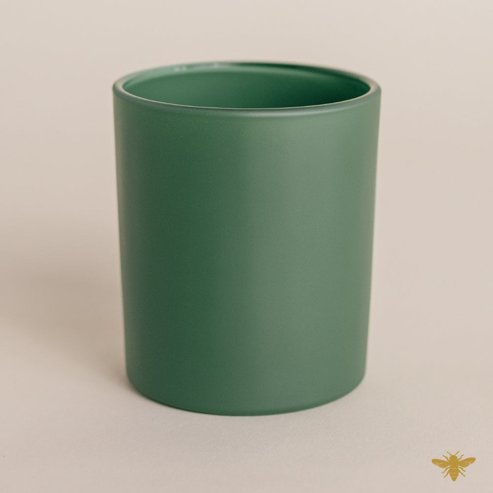 8oz Matte Forest Green Candle Glass