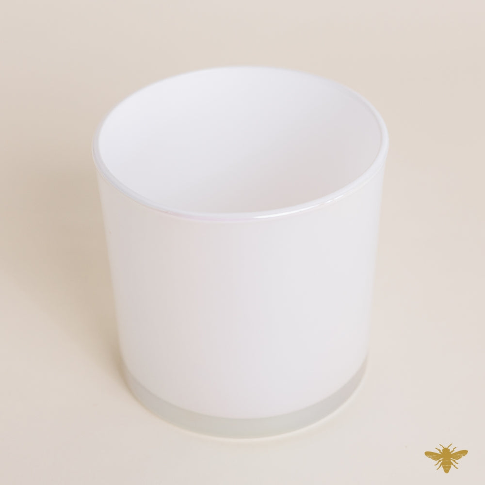 54oz Iridescent White Candle Glass