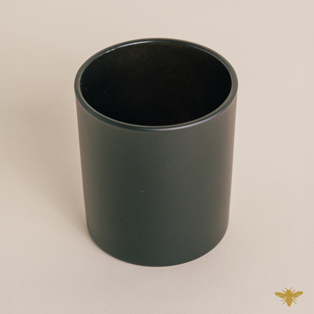 8oz Matte Black Candle Glass