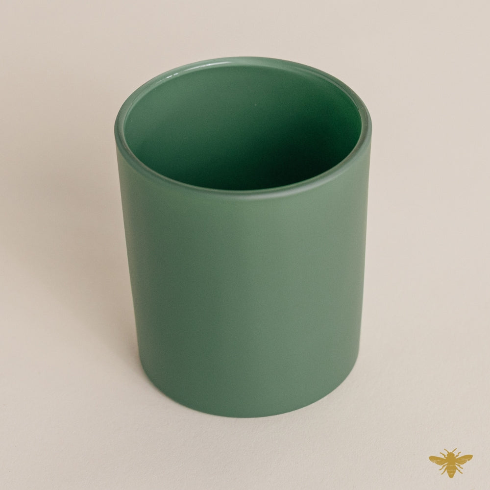 8oz Matte Forest Green Candle Glass
