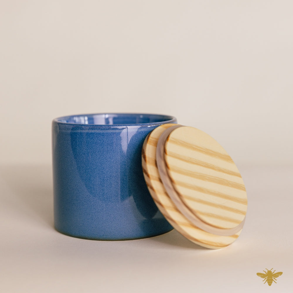 Navy 10 oz Heirloom Ceramic Jar