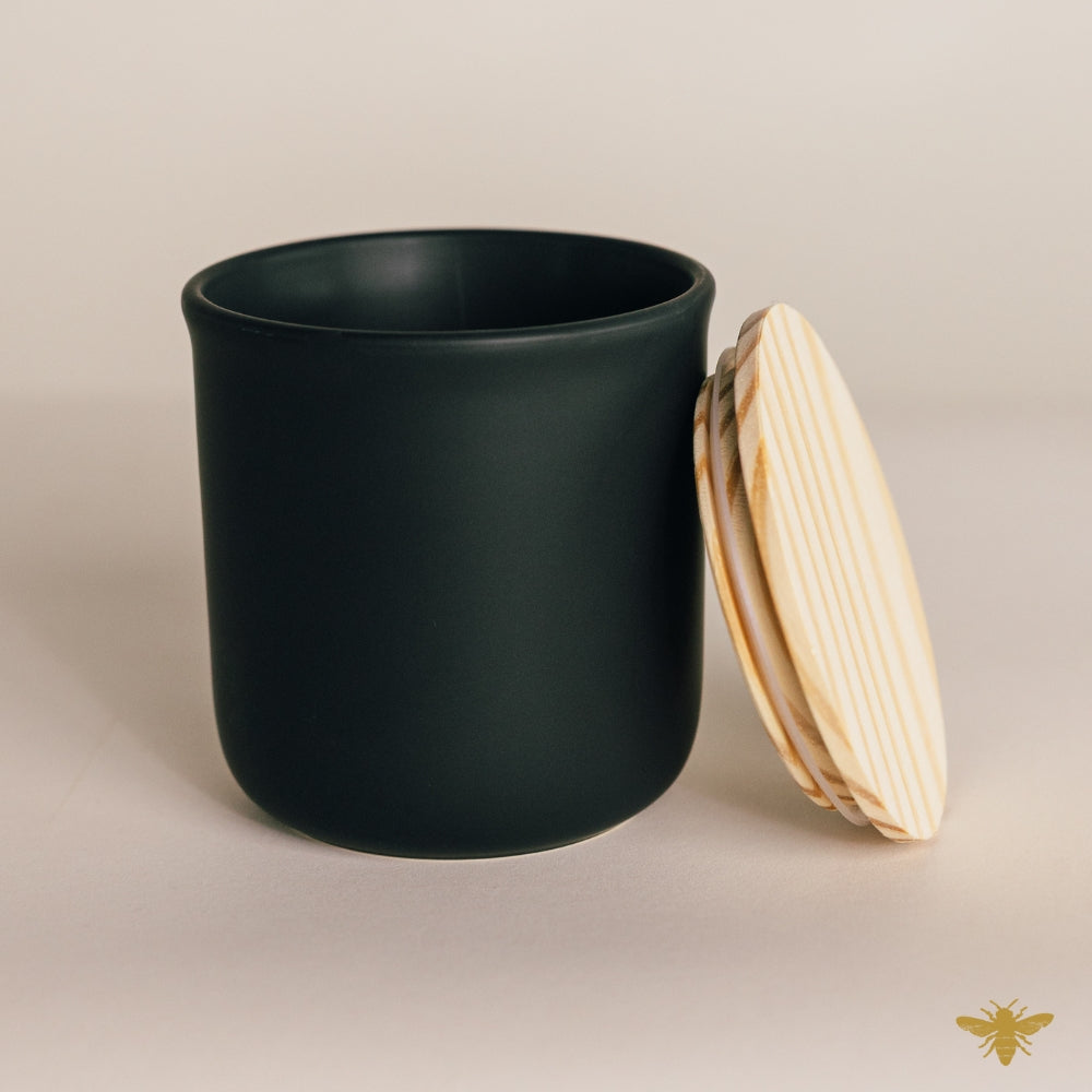 Black 12 oz Haven Ceramic Jar