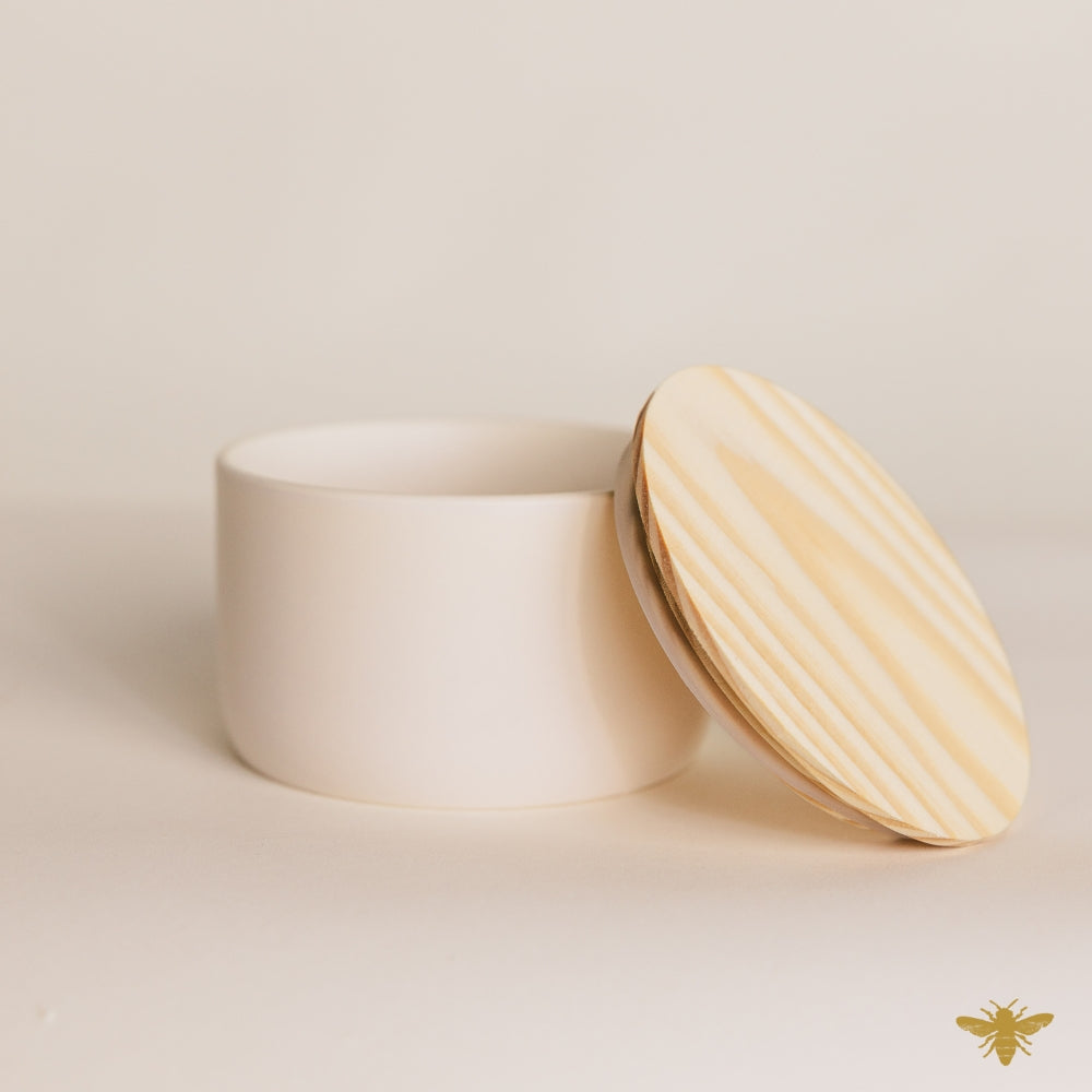 White 3-Wick Ceramic Jar