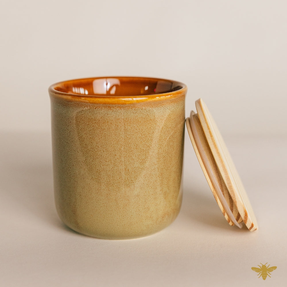 Brown Reactive Glaze 12 oz Haven Ceramic Jar