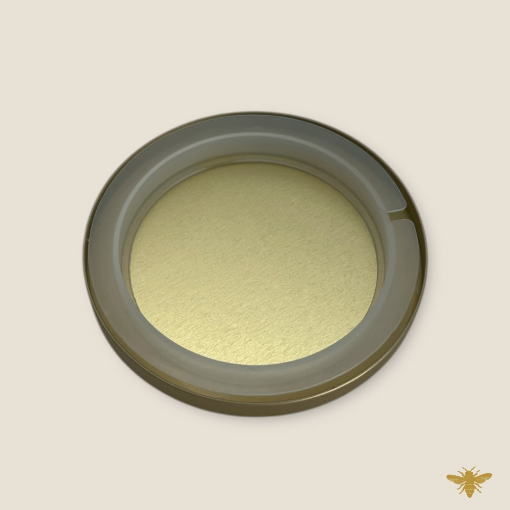 LARGE Powder Gold Metal Flat Lids | Set of 12