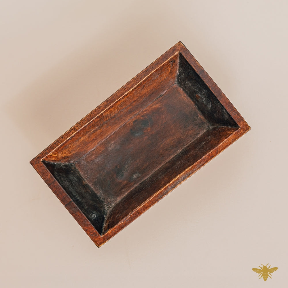 Acacia Wood Bowls | Rectangular Dough Bowl - Brown
