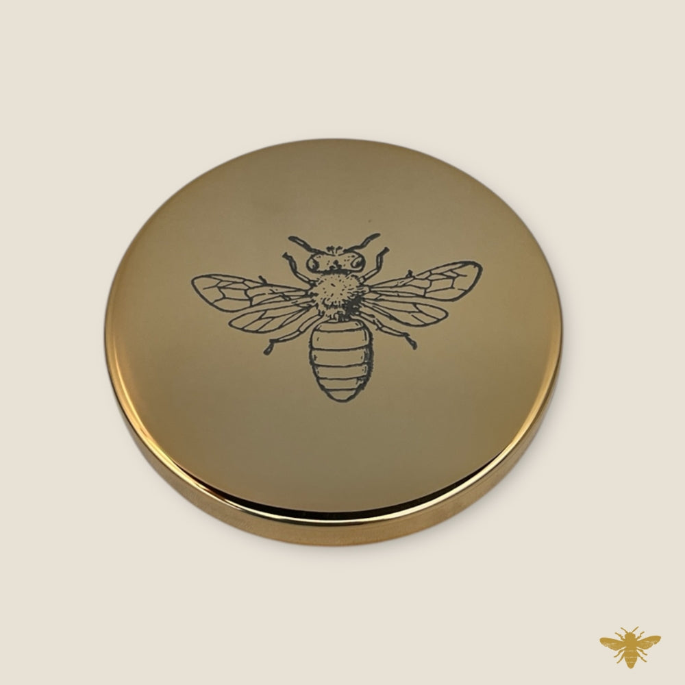 LARGE Shiny Reflective Gold Metal Flat Lids | Set of 12
