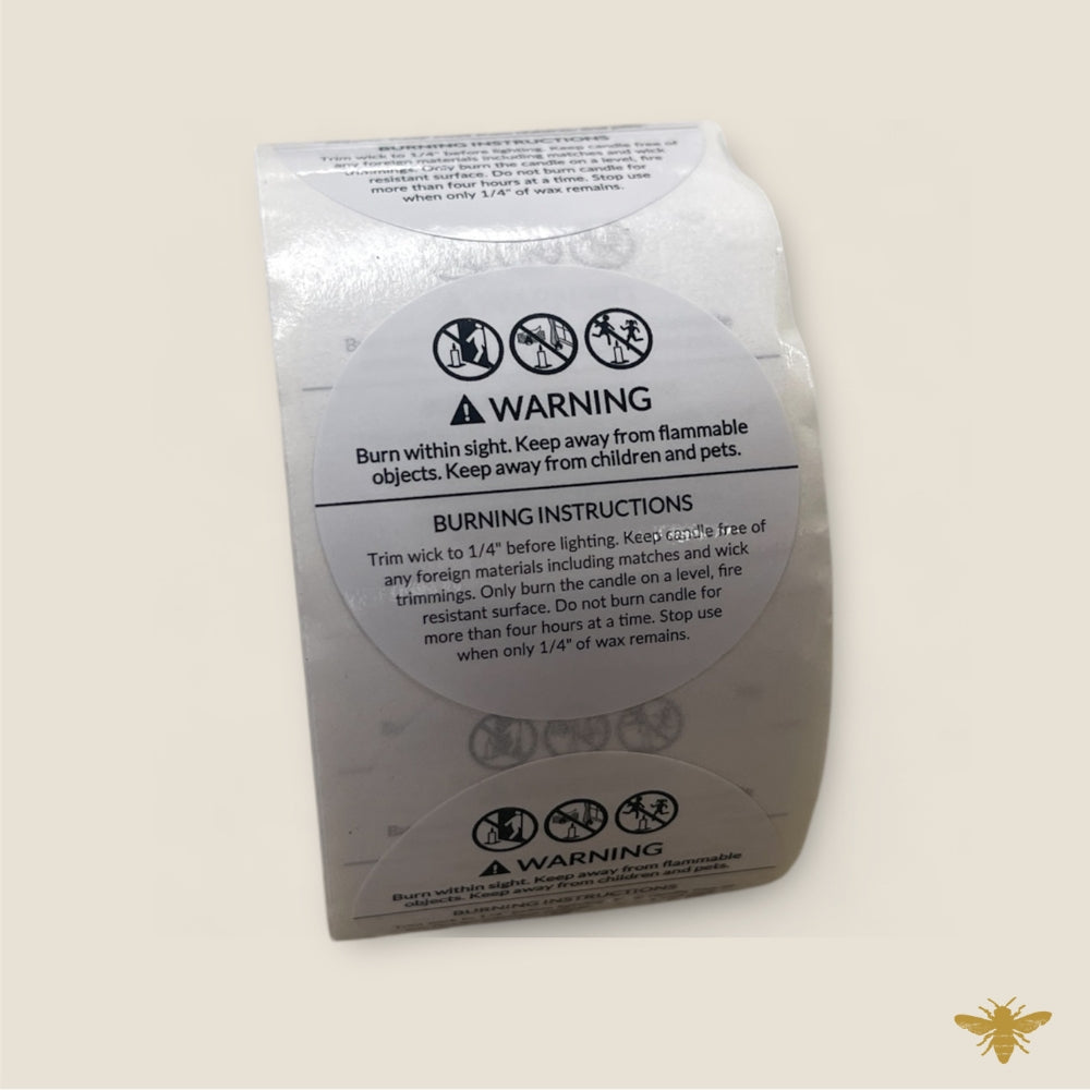 Candle Warning Labels 1.50 Inch | 500 Labels per Roll