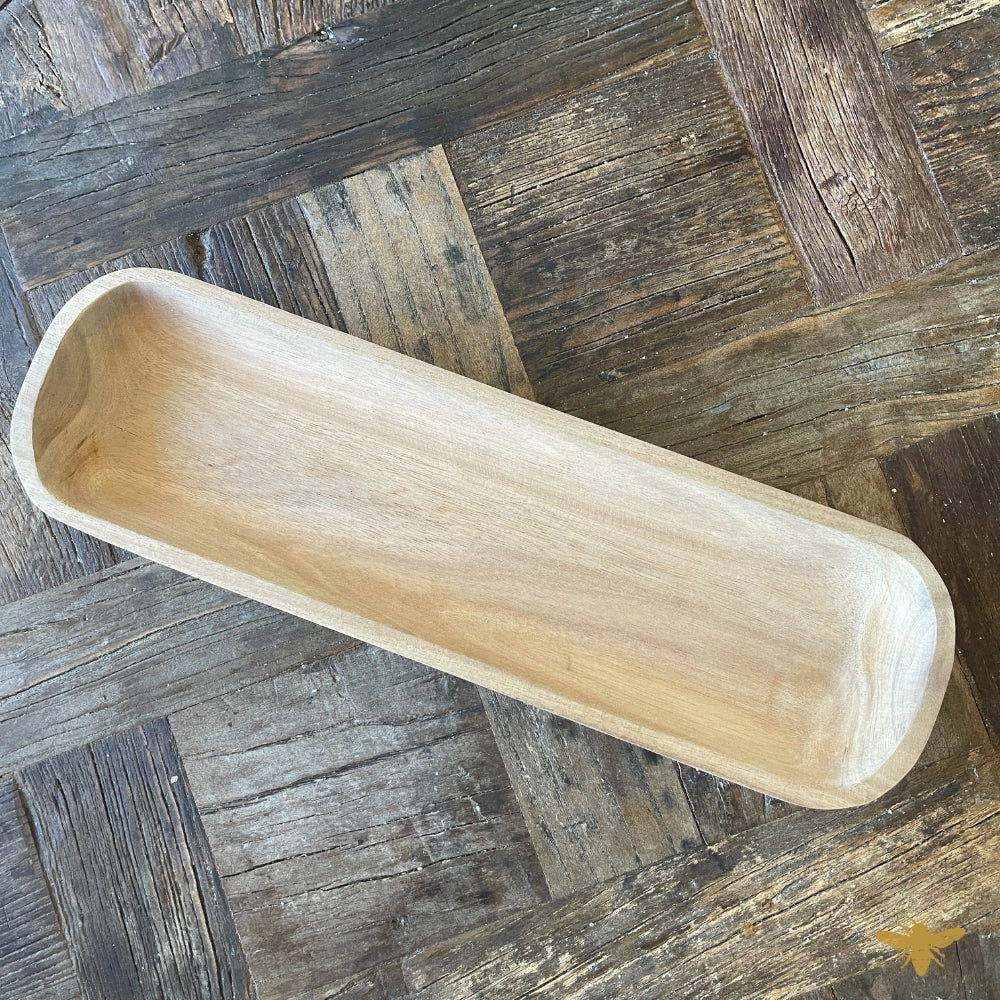 Acacia Wood | Rustic Baguette Dough Bowl - Natural