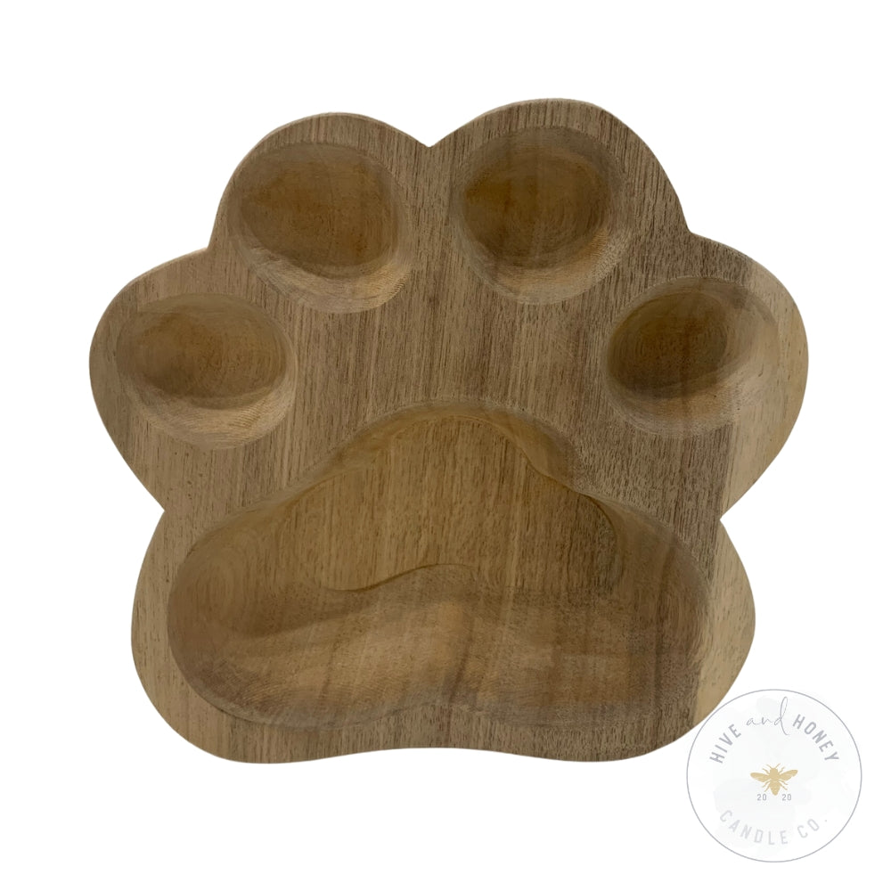 Acacia Wood | Paw Print Bowl - Natural