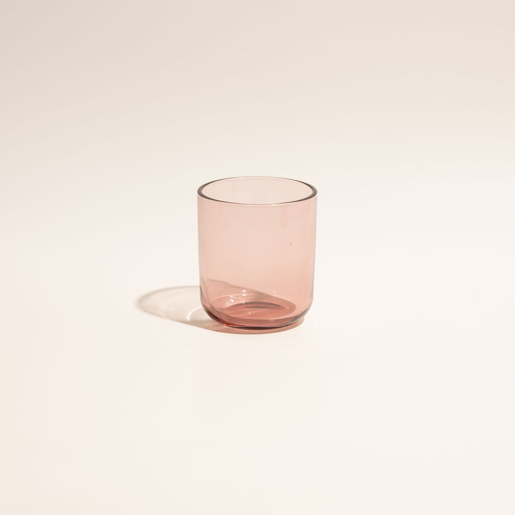 12oz Transparent Pink Candle Glass