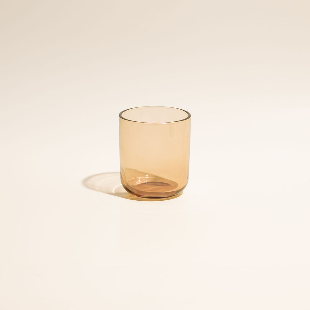12oz Transparent Amber Candle Glass
