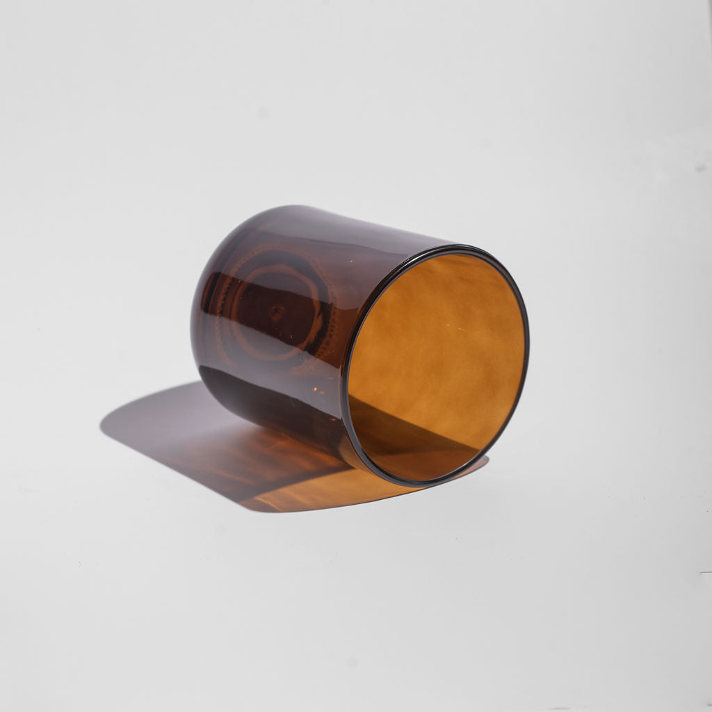 12oz Translucent Amber Candle Glass