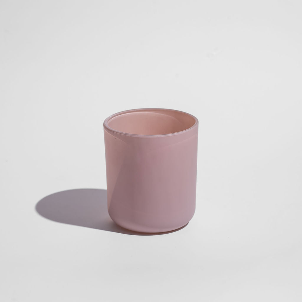 12oz Matte Blush Candle Glass