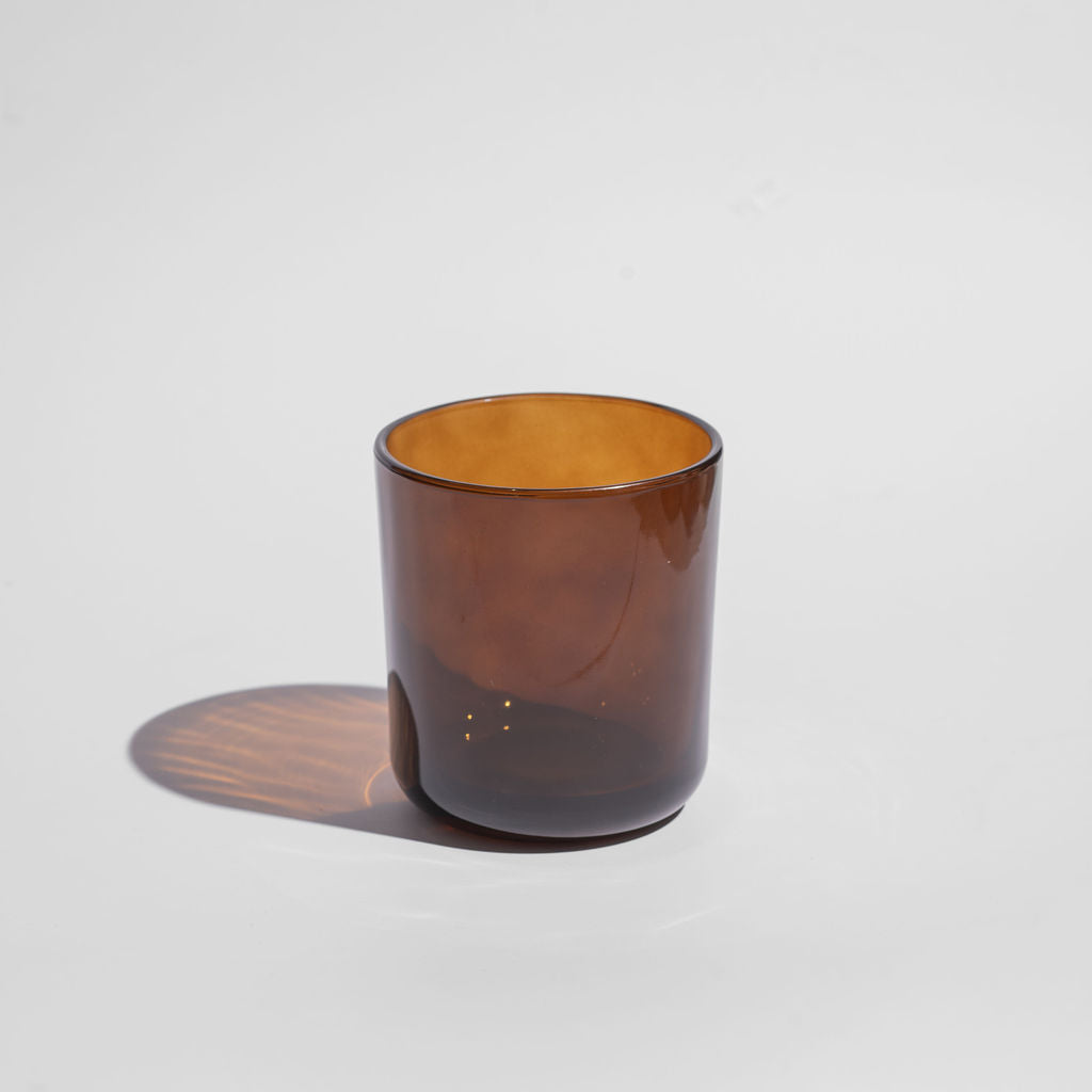 12oz Translucent Amber Candle Glass