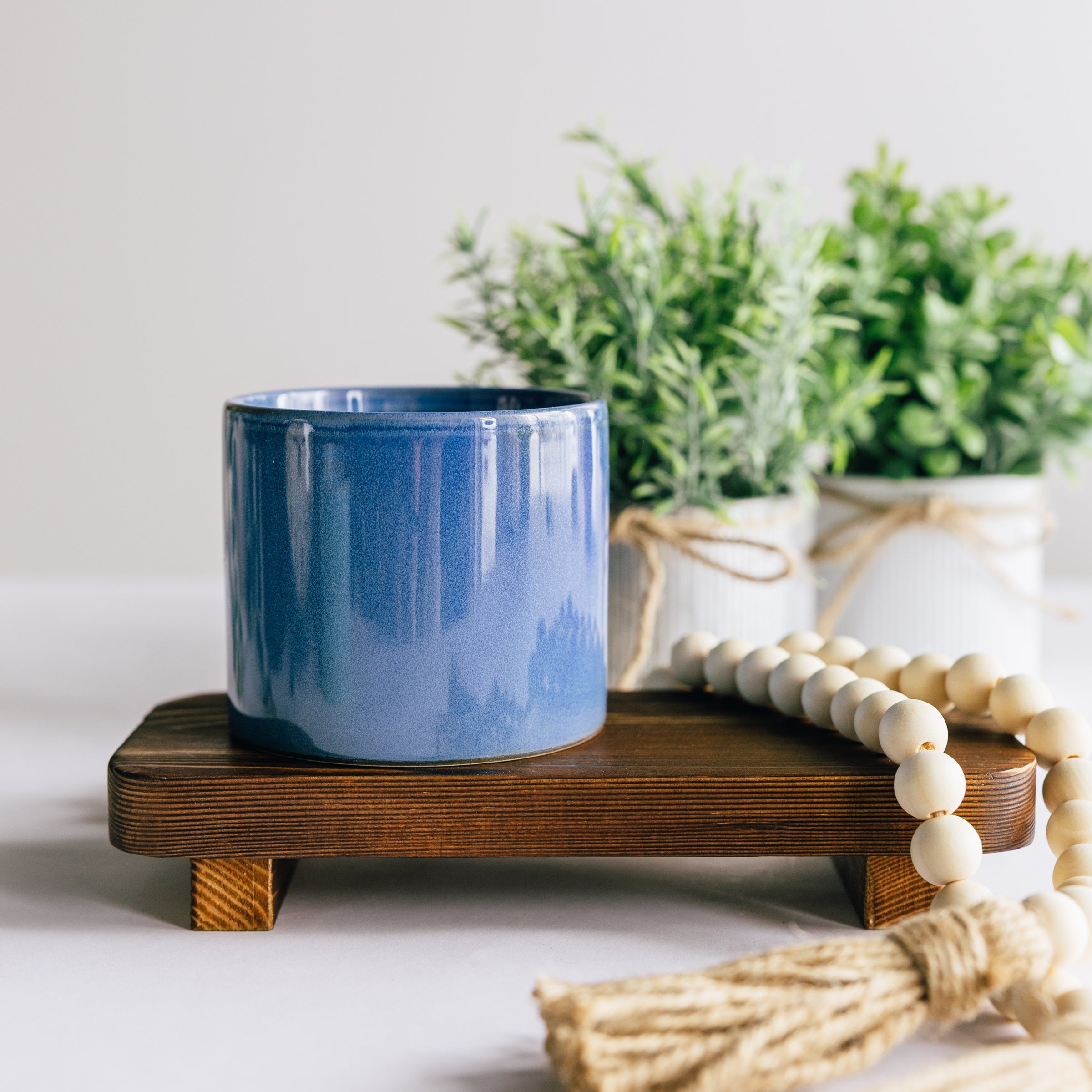 Navy 10 oz Heirloom Ceramic Jar