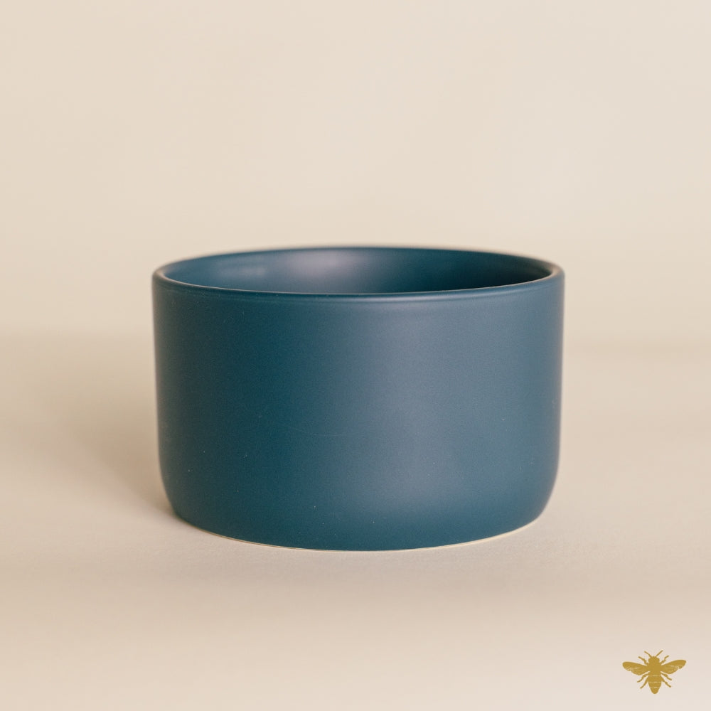 Navy 3-Wick Ceramic Jar