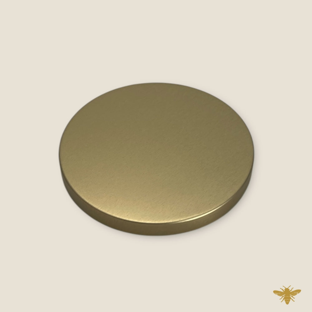 LARGE Powder Gold Metal Flat Lids | Set of 12