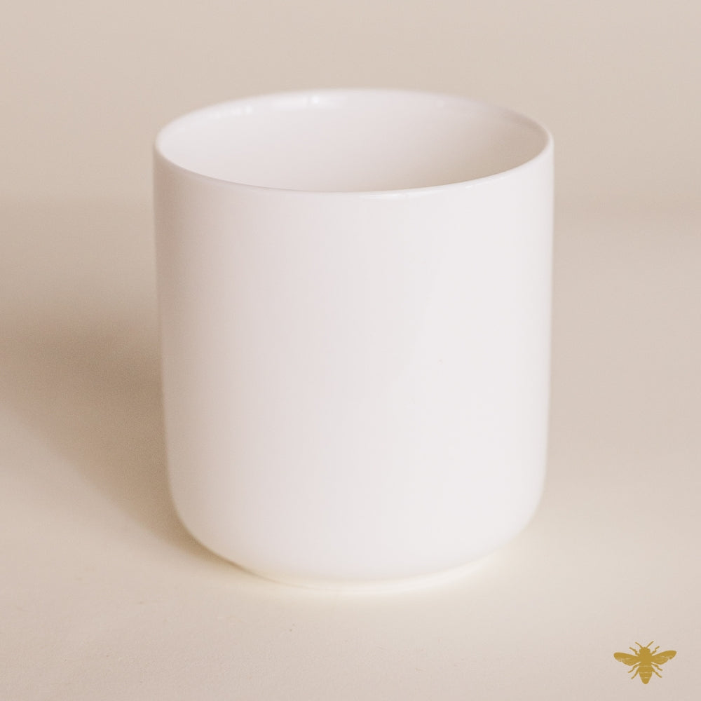 White 10 oz Coastal Bone China Jar