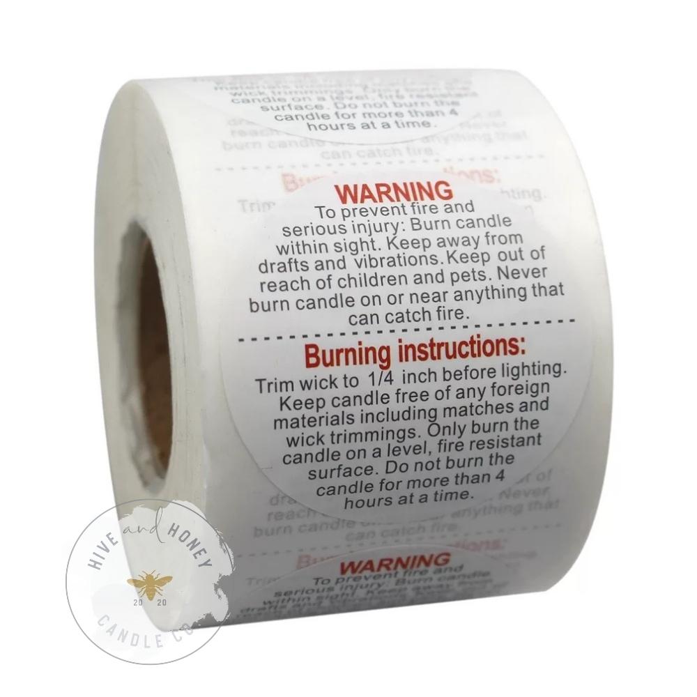 CANDLE WARNING LABEL (SMALL 1.25 X 1.25)