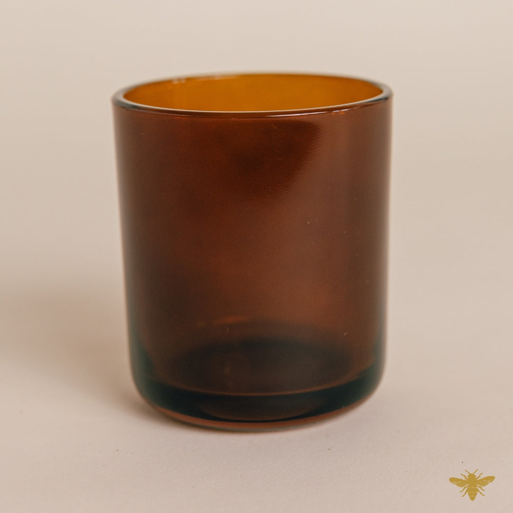 12oz Translucent Amber Candle Glass