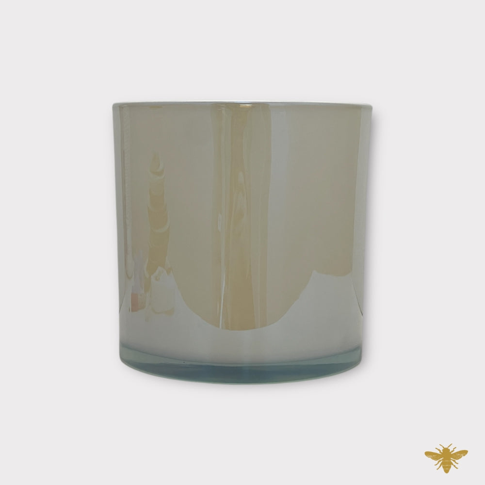 54oz Iridescent White Candle Glass