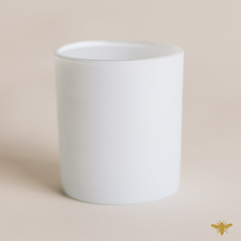 8oz Matte White Candle Glass