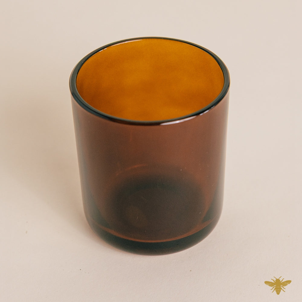 12oz Translucent Amber Candle Glass