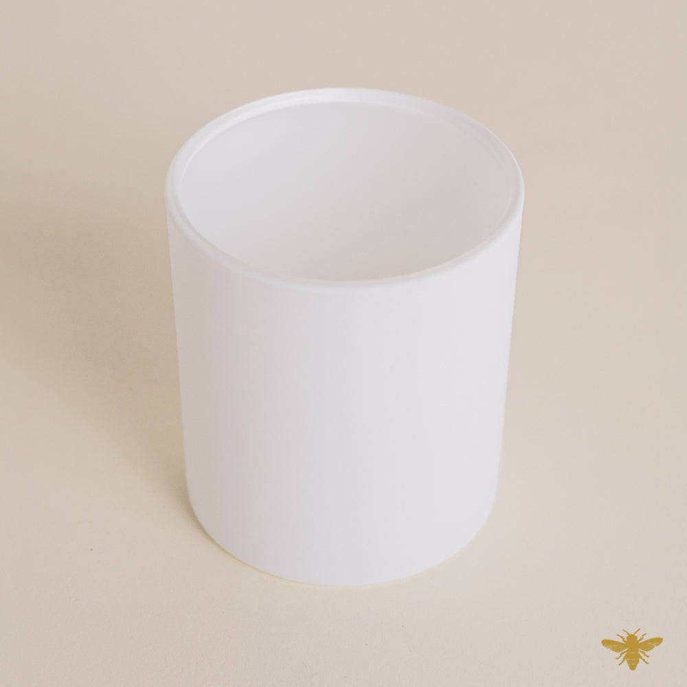 8oz Matte White Candle Glass