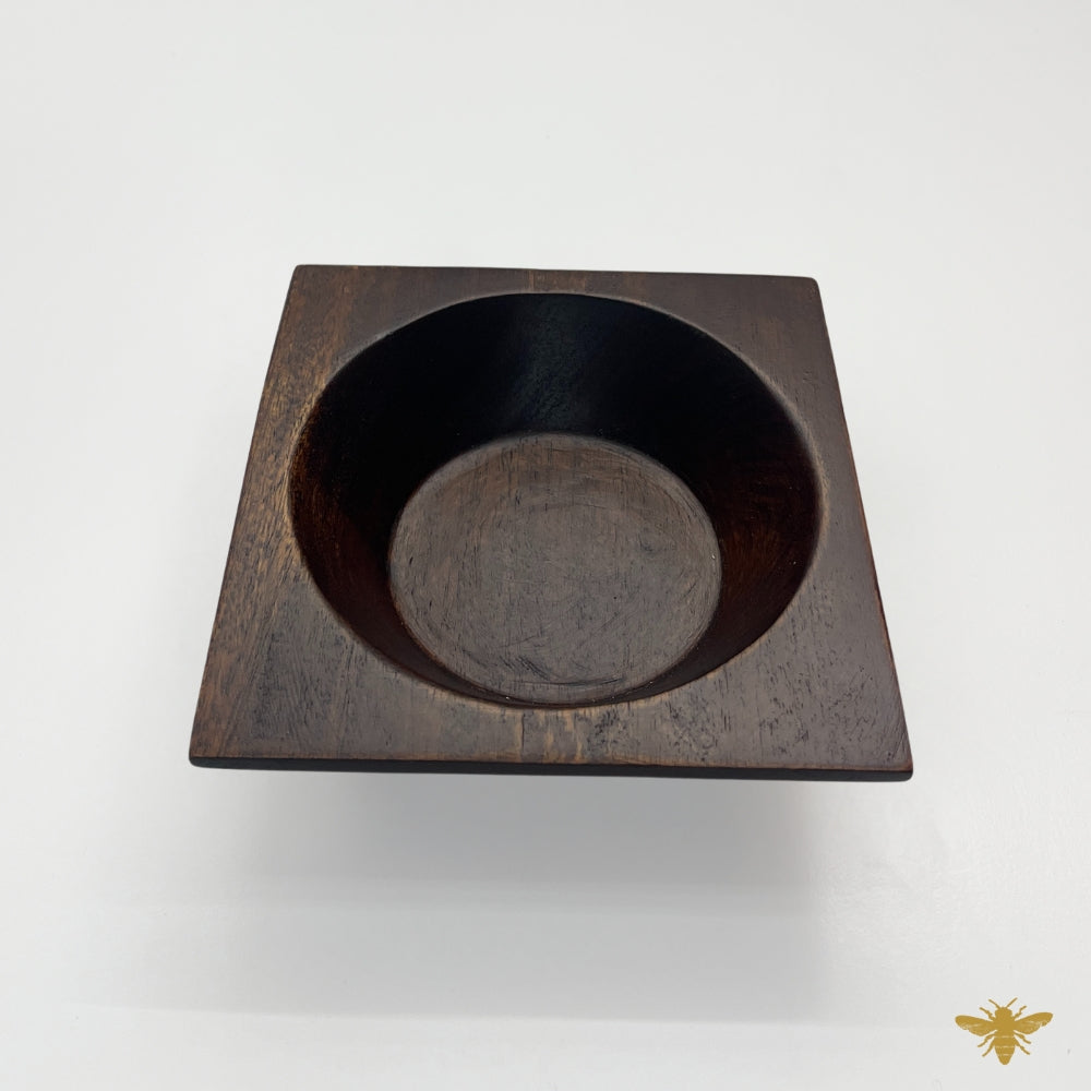 Acacia Wood | One Hole Square Bowl - Brown