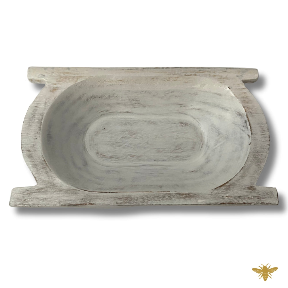 Acacia Wood | Eurostyle Trencher Bowl - White (NEW)