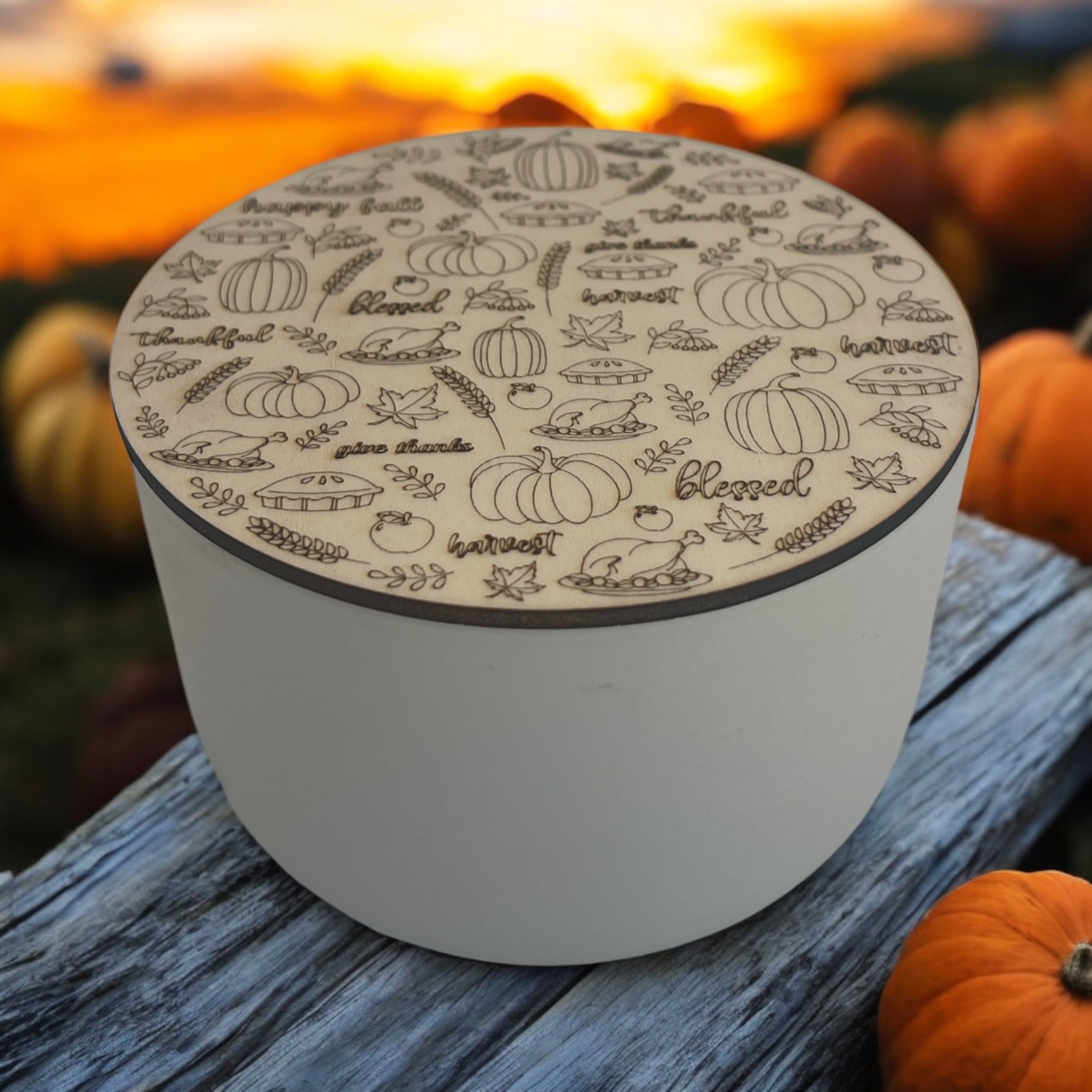 Festive THANKSGIVING Dust Covers/Lids - SET OF 12