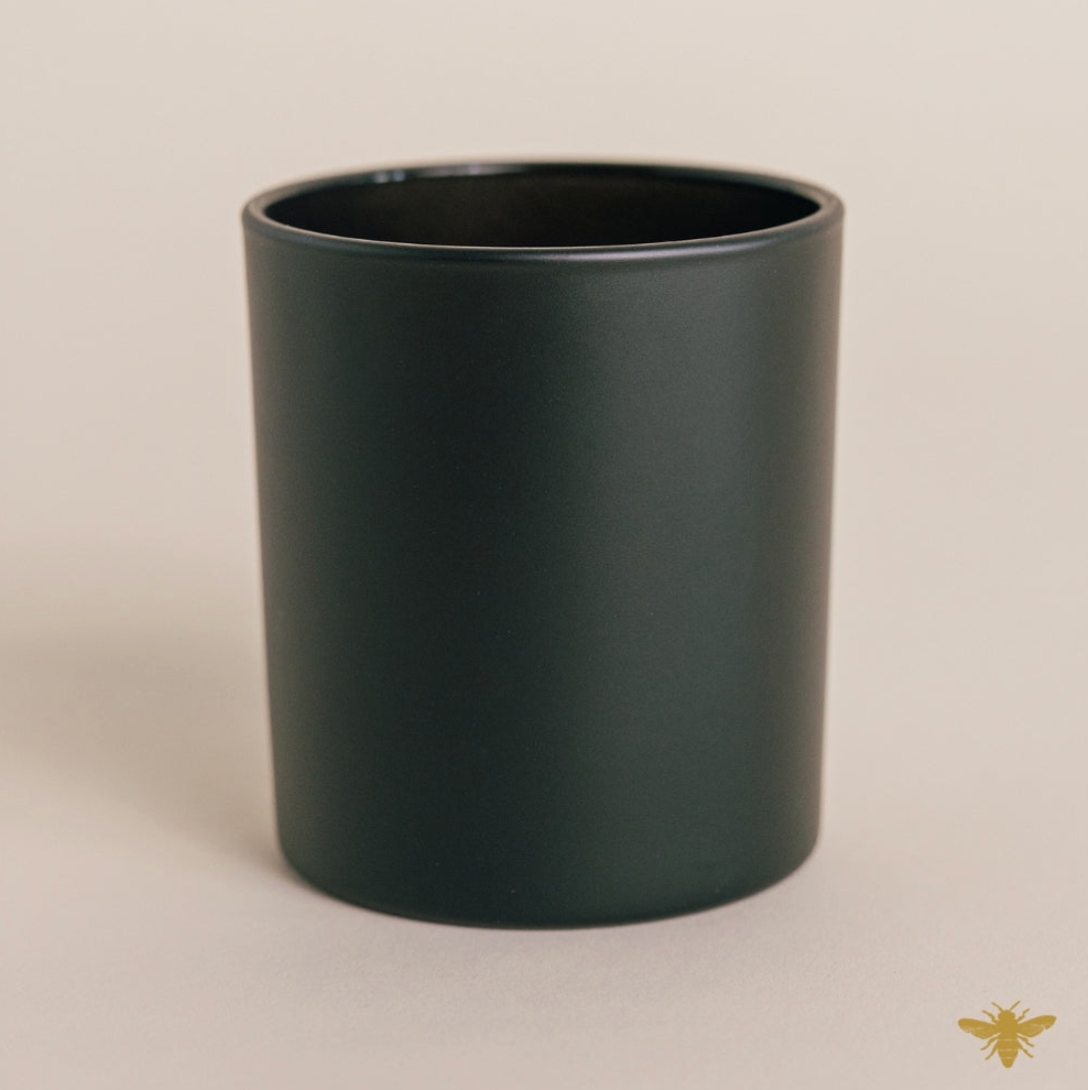 8oz Matte Black Candles - White Label | Set of 12