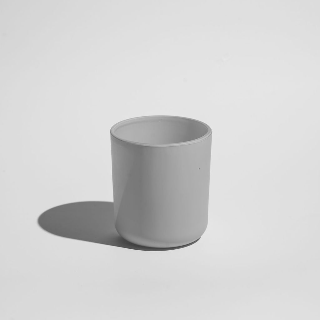 12oz Matte Grey Candle Glass