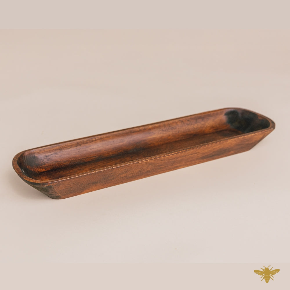 Acacia Wood Bowls | Rustic Baguette Dough Bowl - Brown