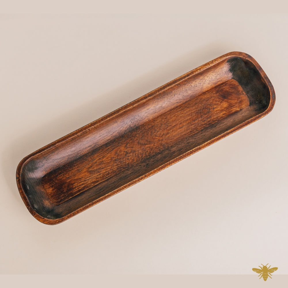 Acacia Wood Bowls | Rustic Baguette Dough Bowl - Brown