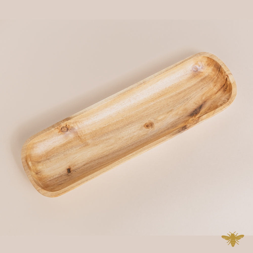 Acacia Wood Bowls | Rustic Baguette Dough Bowl - Natural