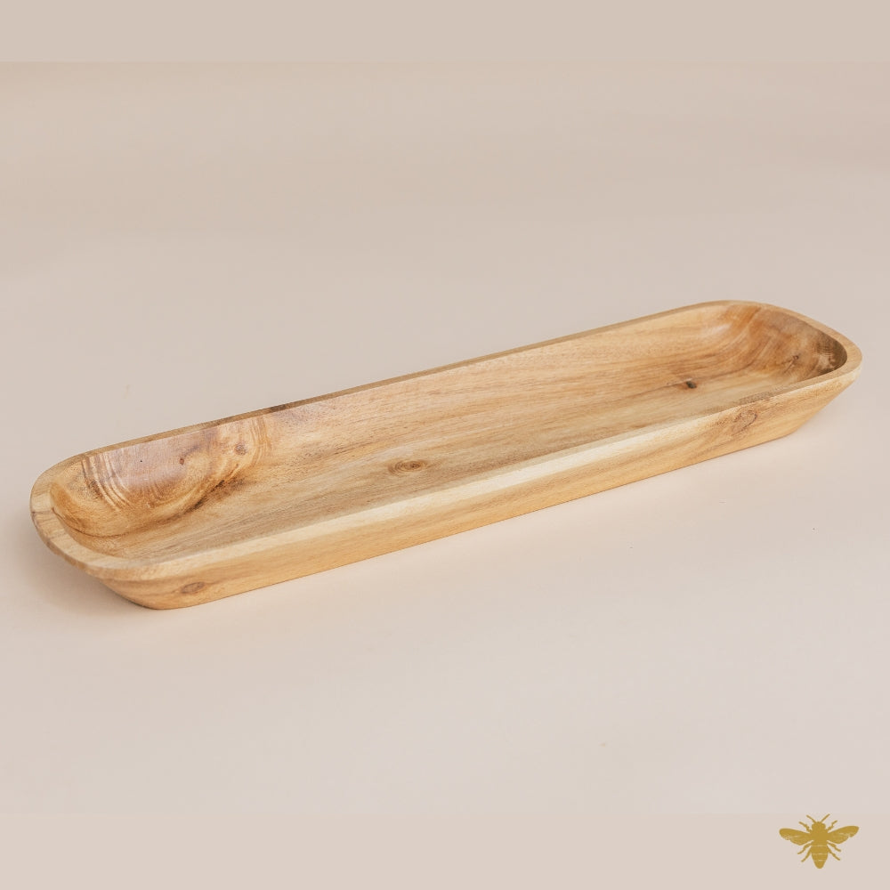 Acacia Wood Bowls | Rustic Baguette Dough Bowl - Natural