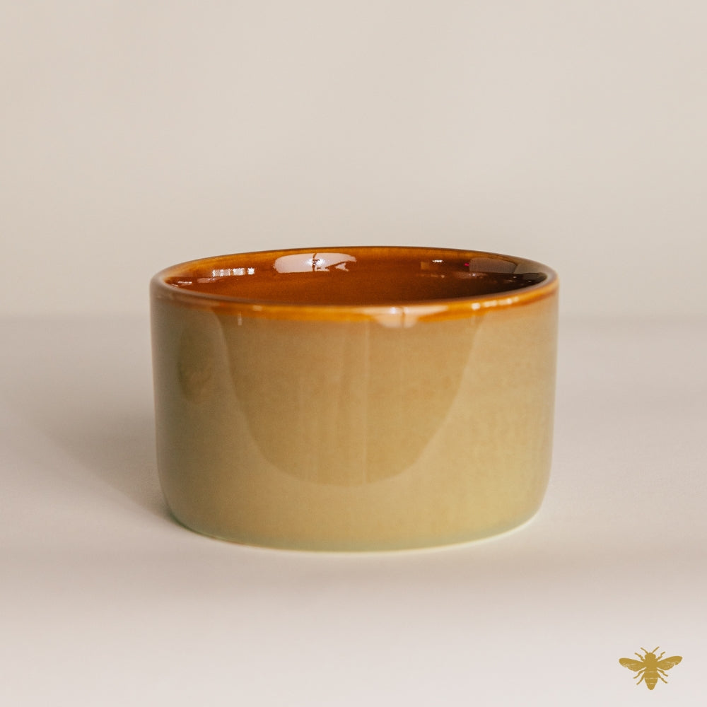 Brown Reactive Glaze 3-Wick Ceramic Jar