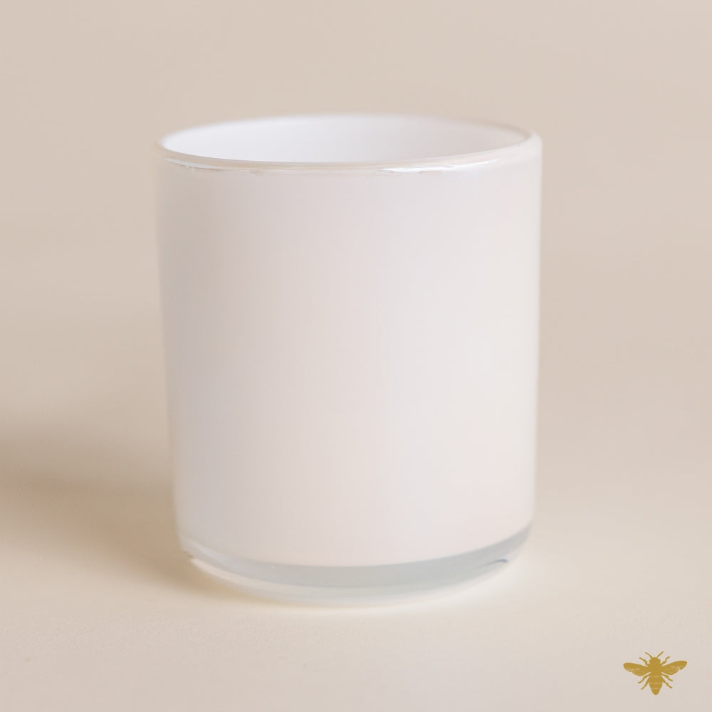 12oz Iridescent White Candle Glass