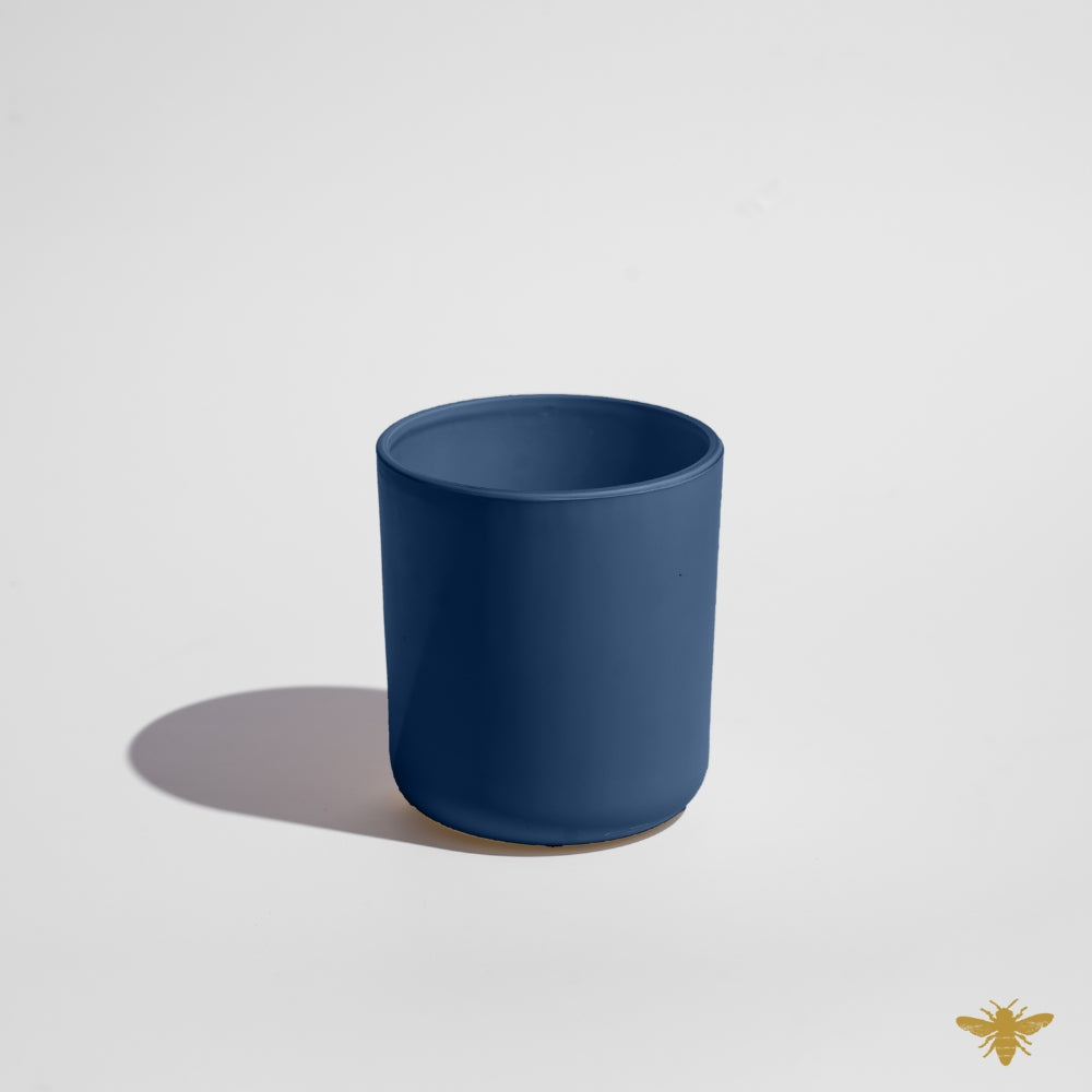 12oz Matte Navy Candle Glass