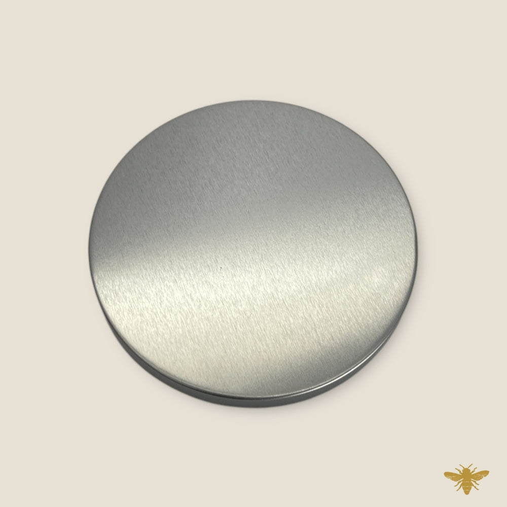 Gloss Silver Metal Flat Lids | Set of 12