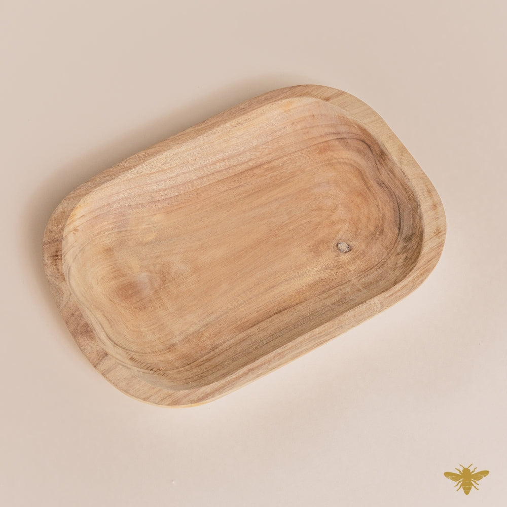Acacia Wood Bowls | Large Platter Dough Bowl - Natural