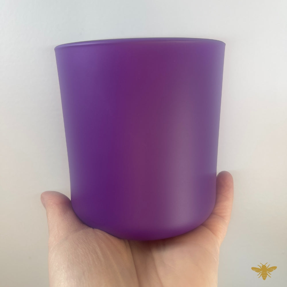 12oz Matte Purple Candle Glass