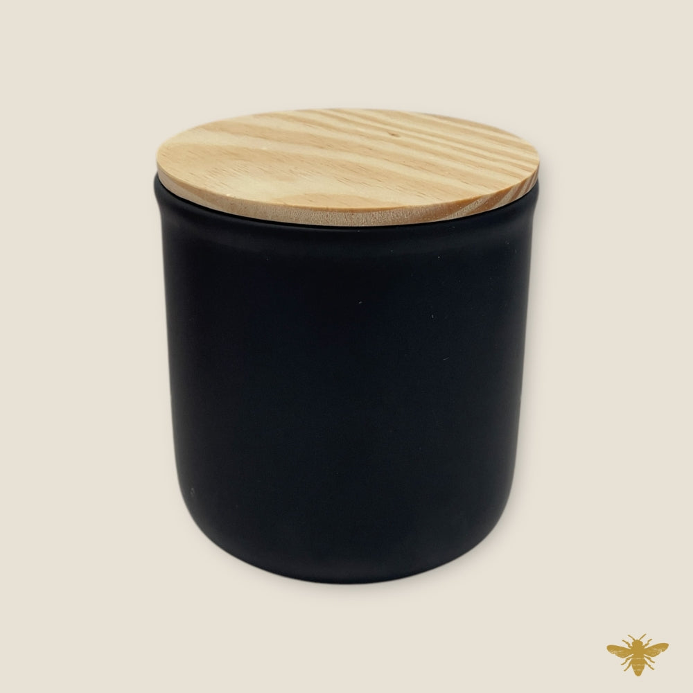 Black 15 oz Haven Ceramic Jar