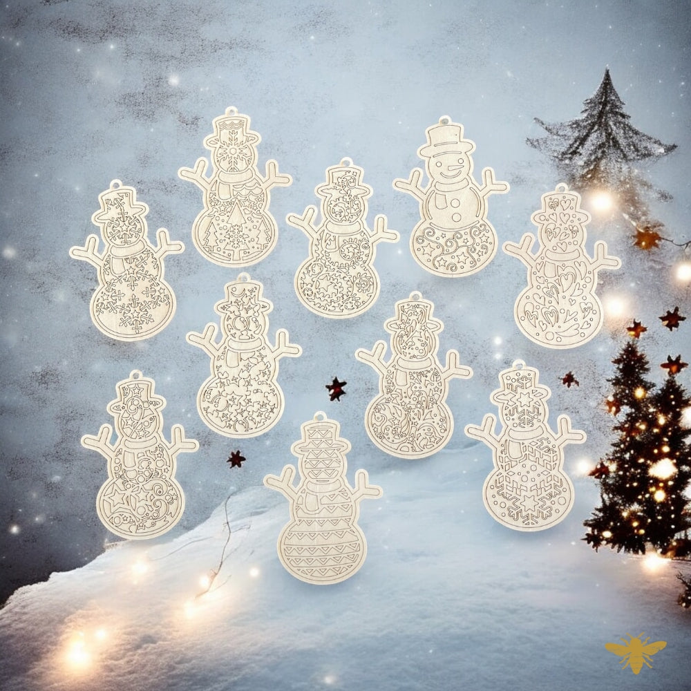 Winter Snowmen Air Freshies | Set of 10 Ornaments